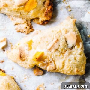 Sun-Kissed Flaky Mango White Chocolate Scones 6 Mango and White Chocolate Chip Buttermilk Scones