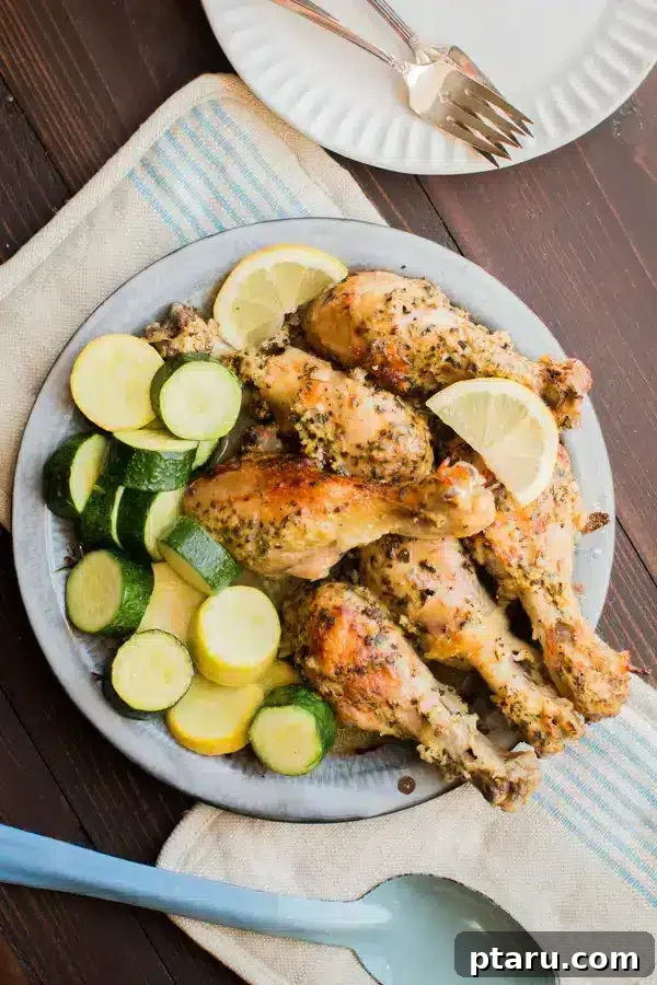 41 Succulent Chicken Drumstick Recipes You Can Make Effortlessly 30 Slow Cooker Greek Chicken Drumsticks served with tender sliced zucchini.