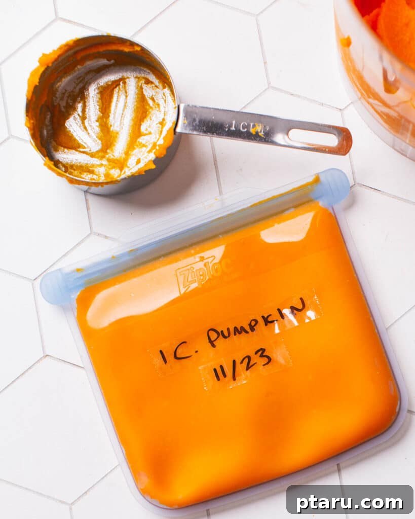 Effortless Velvety Pumpkin Cupcakes 3 Frozen canned pumpkin puree with a measuring cup.