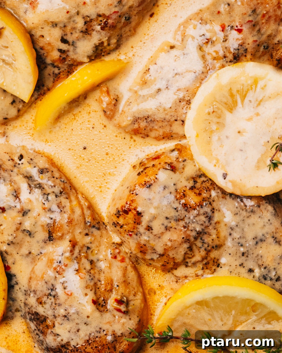 Zesty Slow Cooker Lemon Chicken 2 Creamy Crockpot Lemon Chicken served with fresh herbs