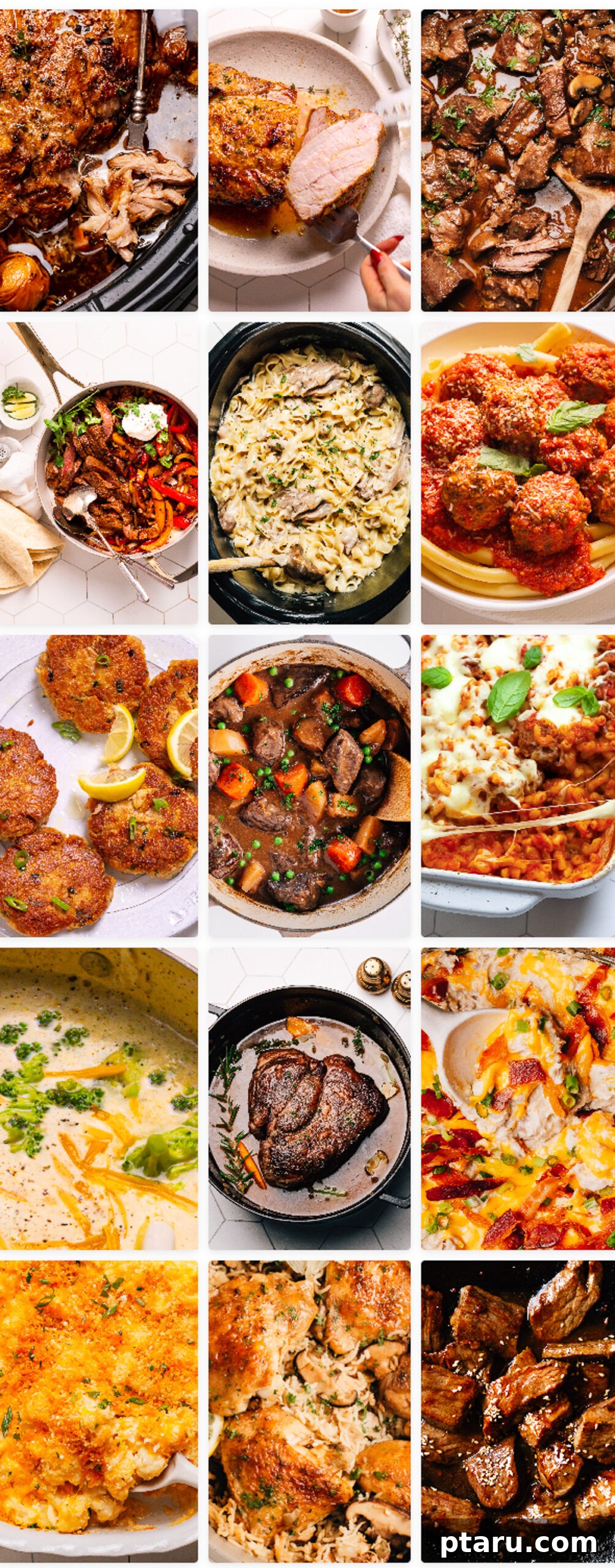 Fifteen Flavors Defining 2025 2 A vibrant photo collage showcasing the top 15 Foodess recipes of 2025, featuring a variety of comforting main dishes.