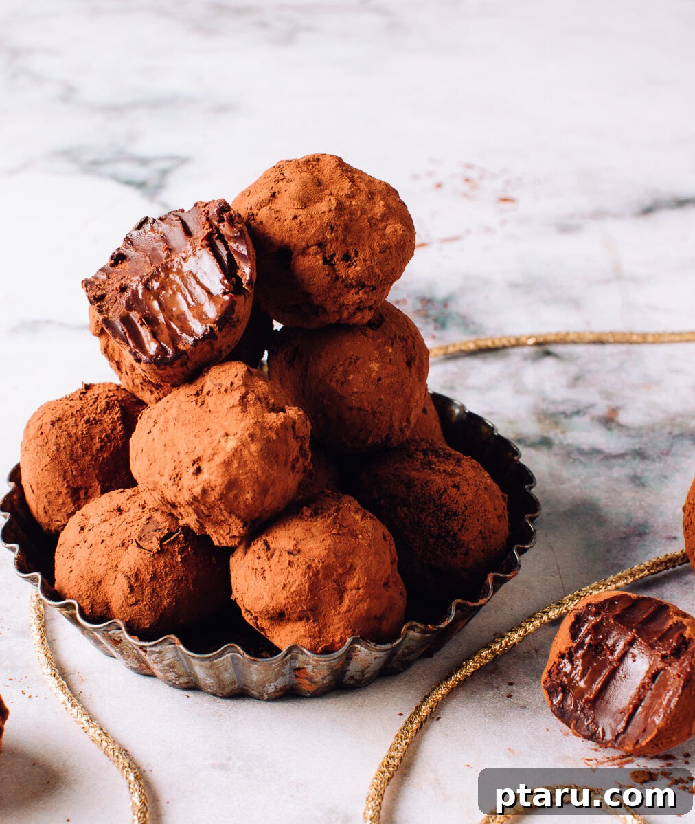 Valentines Sweet Indulgences 6 Chocolate truffles coated in cocoa powder.