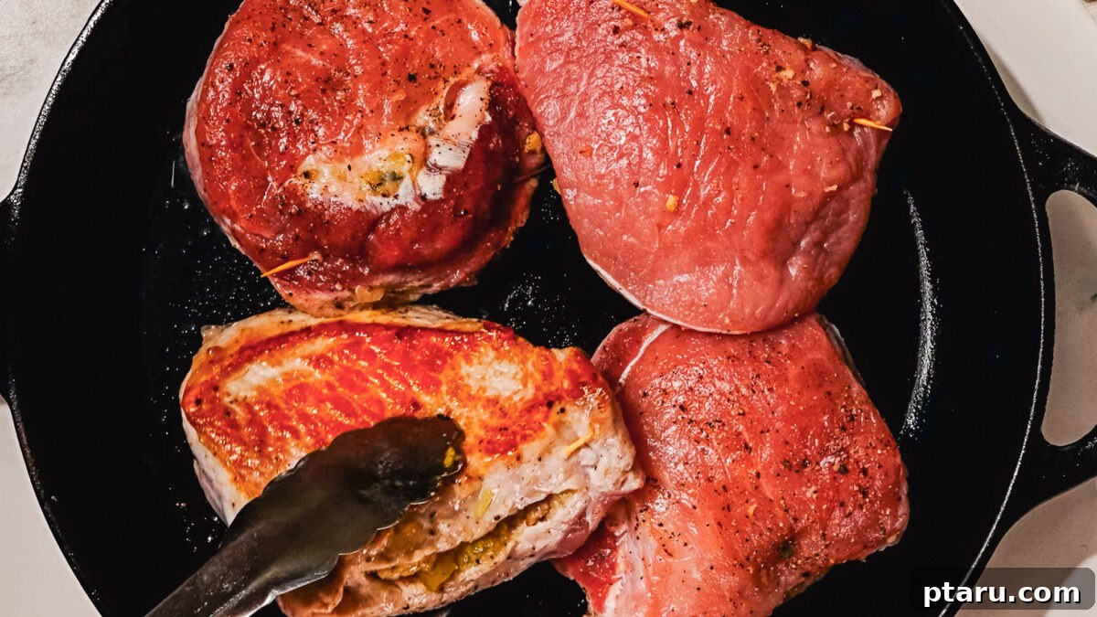 Juicy Stuffed Pork Chops with Luscious Pan Sauce 7 Steps of making Stuffed Pork Chops recipe - step 4: stuffing pork chops.