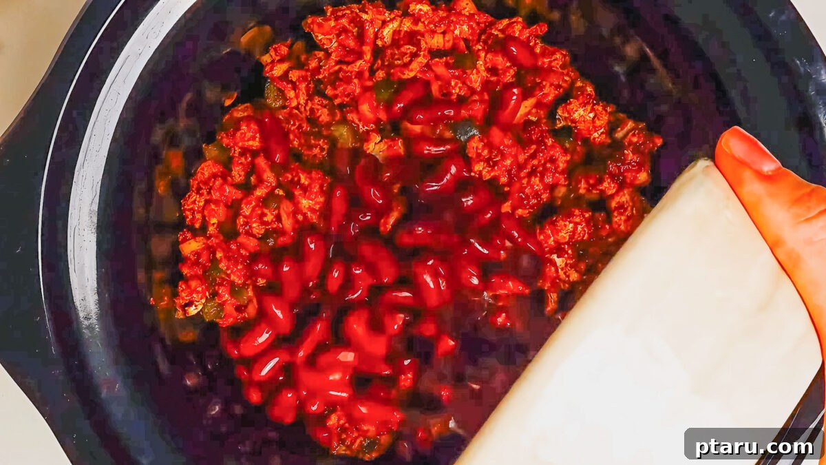 Hearty Slow Cooker Turkey Chili 7 Turkey Chili Crockpot Recipe Steps.