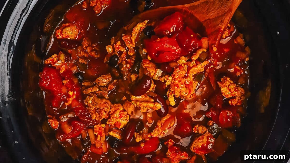 Hearty Slow Cooker Turkey Chili 8 Turkey Chili Crockpot Recipe Steps.