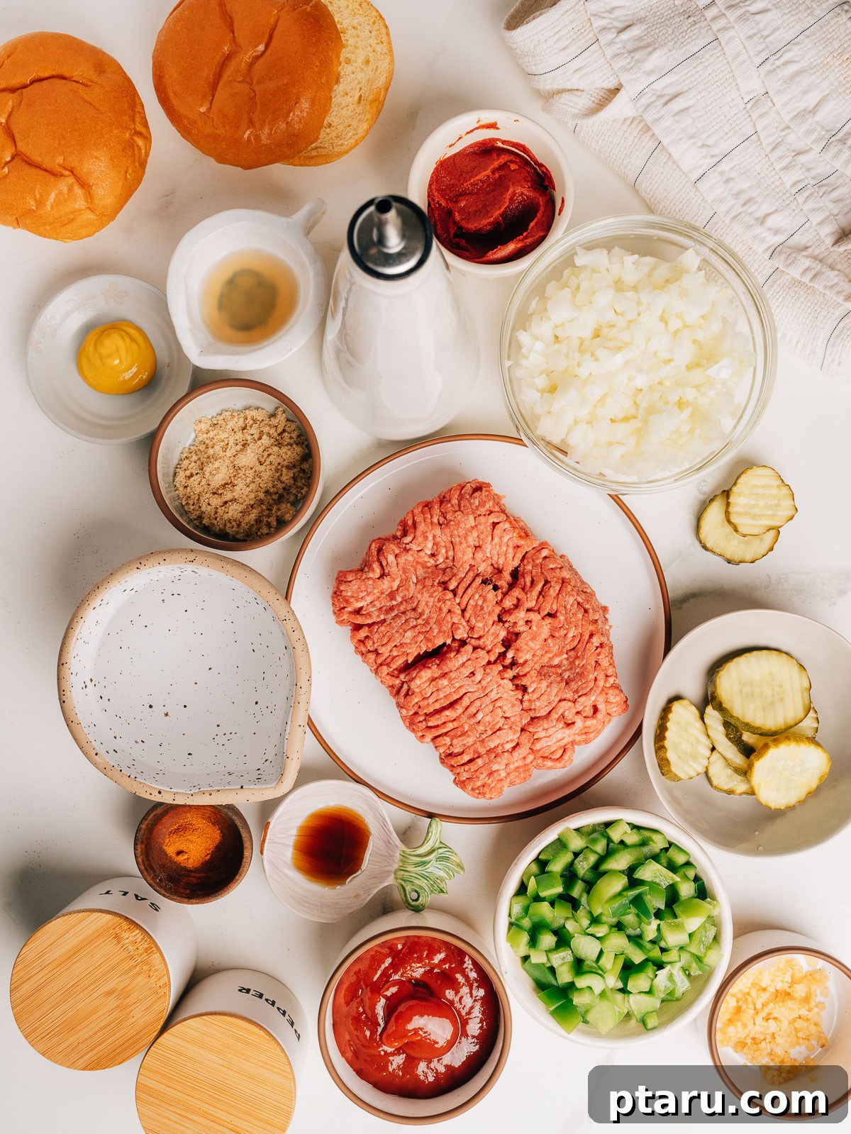 Classic Homemade Sloppy Joes Recipe: Quick Weeknight Sandwich Plan 3 Ingredients for easy sloppy joes including ground beef, onion, bell pepper, and sauce ingredients