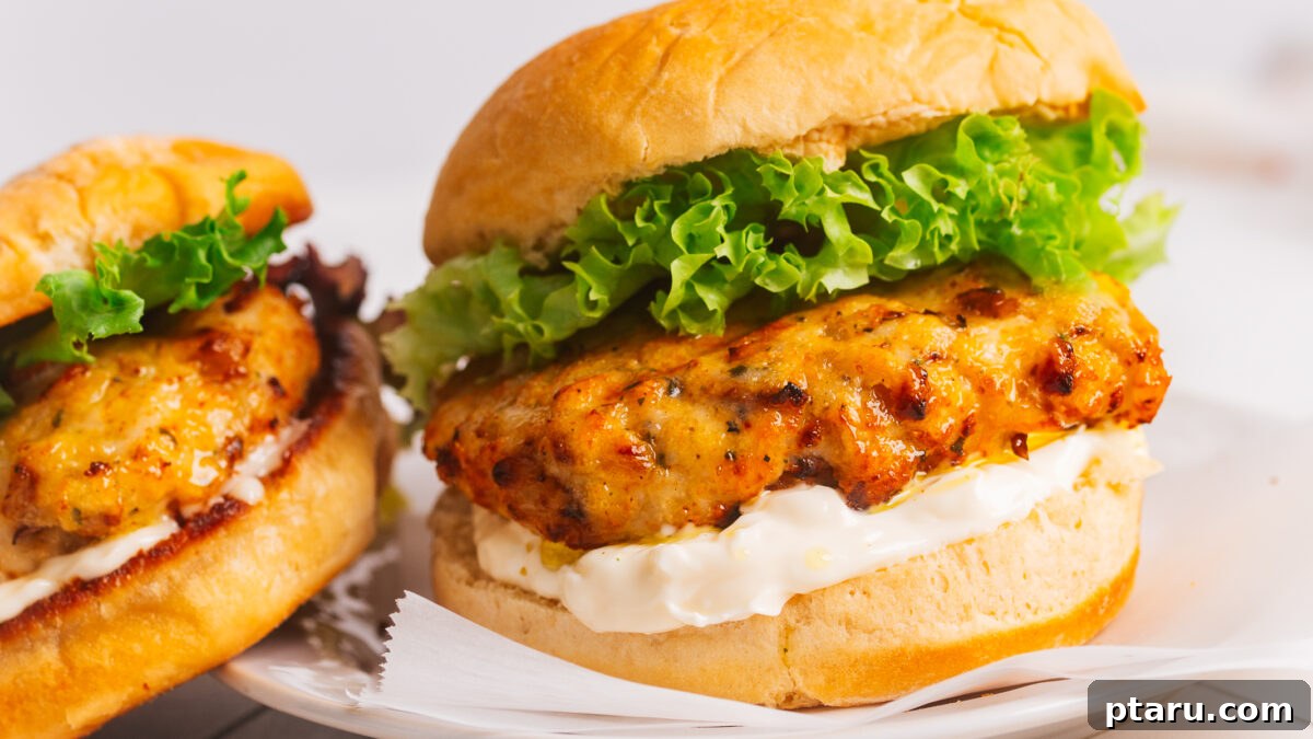 26 Unforgettable Memorial Day Cookout Recipes: Burgers, Ribs, Salads & Desserts 2 Juicy chicken burgers for memorial day cookout recipe ideas article.