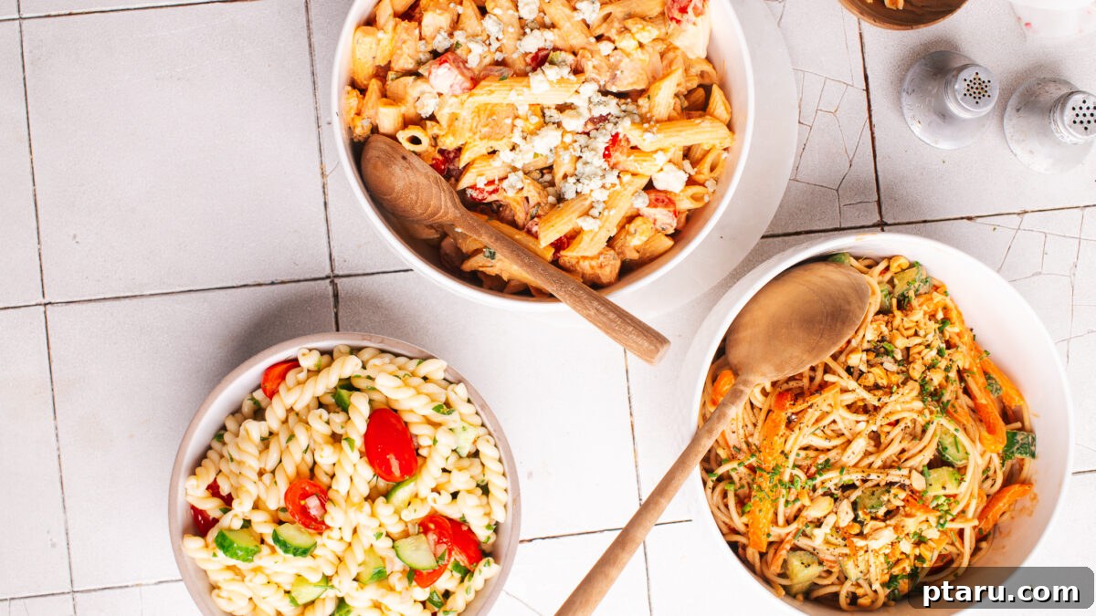Summer Salads, Slaws & Pasta Salads for Every BBQ 2 BBQ Side dish recipes on a counter.