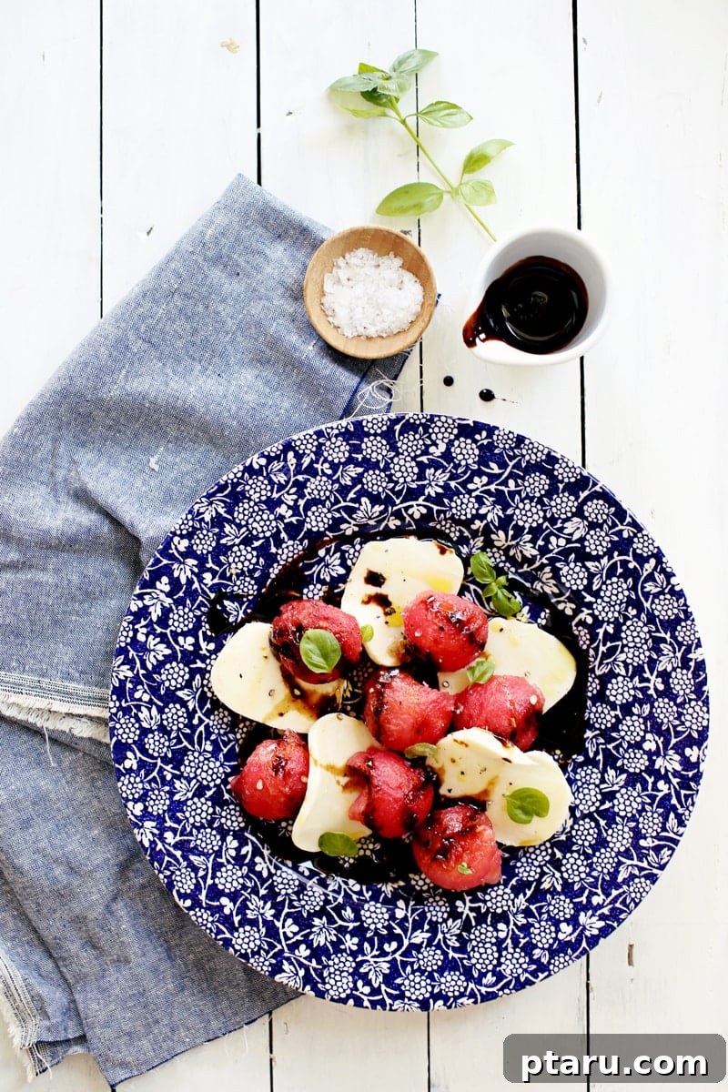Summer Salads, Slaws & Pasta Salads for Every BBQ 24 Watermelon Caprese Salad