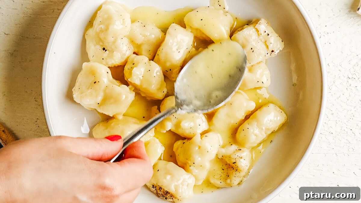 Homemade potato gnocchi made from scratch