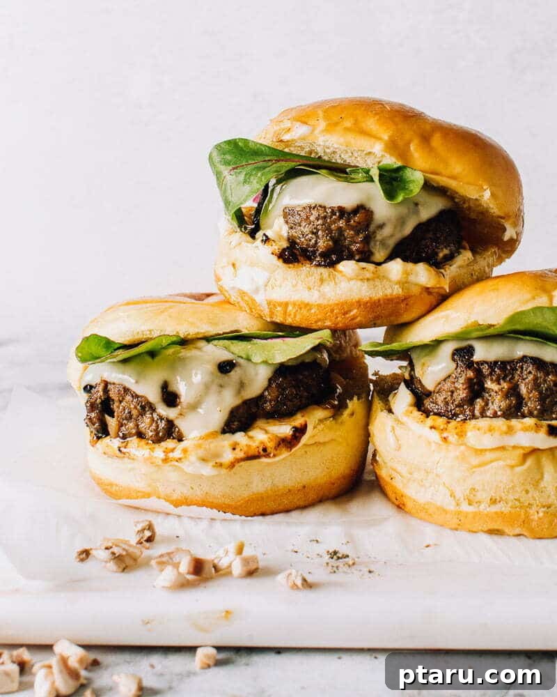4th of July Recipes: Crowd-Pleasing Patriotic Dishes 3 Mushroom Beef Burgers Recipe.