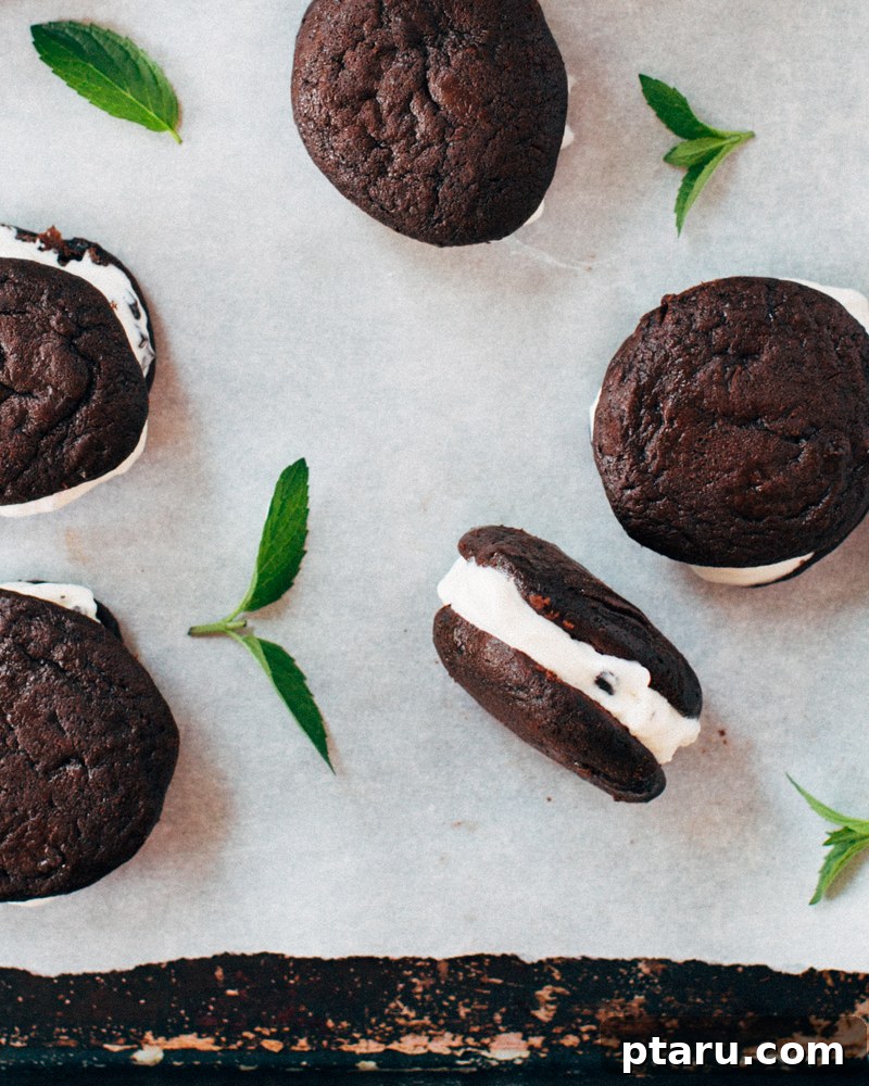 18+ Homemade Frozen Treats: Popsicle and Ice Cream Recipes 16 Fudgey mint ice cream sandwiches.