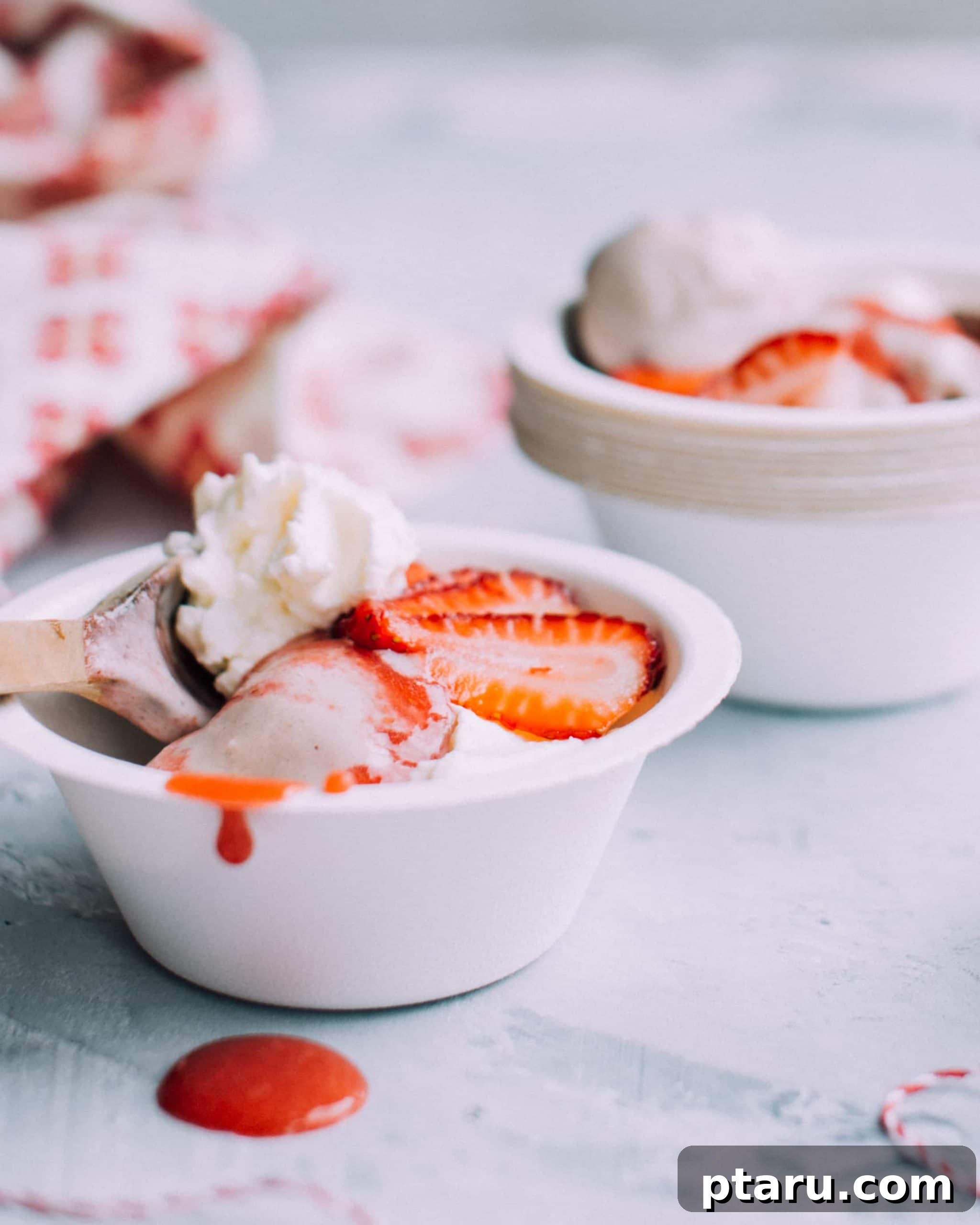 18+ Homemade Frozen Treats: Popsicle and Ice Cream Recipes 10 Three ingredient banana ice cream in a bowl.