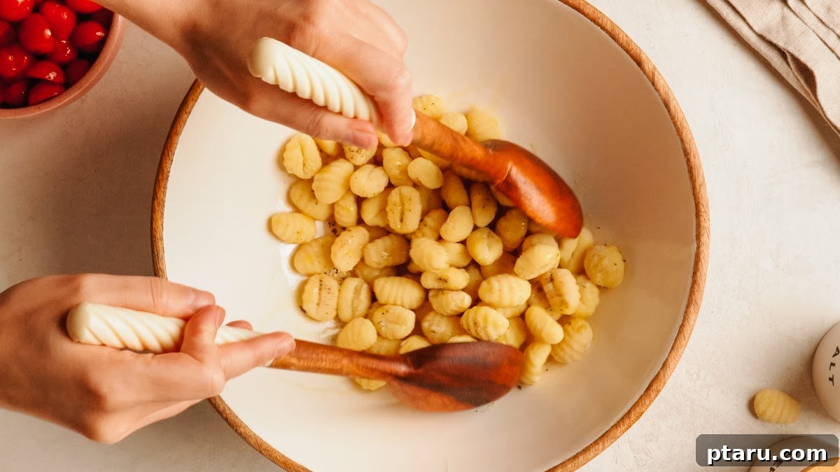 Gnocchi salad recipe steps.