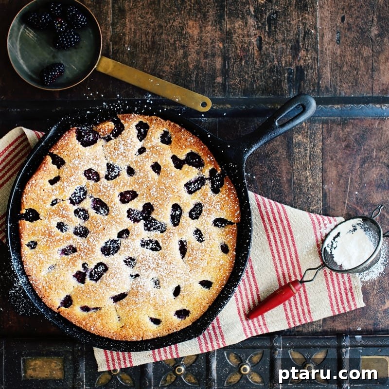 Blackberry buckle with streusel topping.