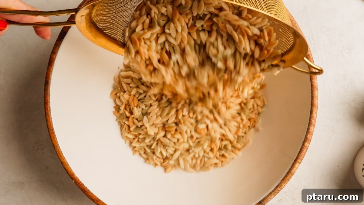 Orzo Pasta Salad recipe steps.