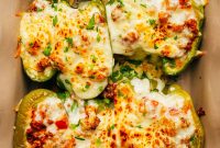 Stuffed Green Peppers with Rice and Ground Beef