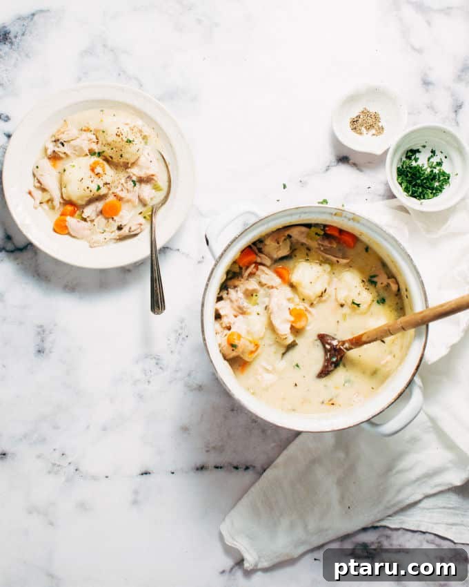 57 Comforting Soup Recipes for Every Occasion 42 Leftover turkey stew with mashed potato dumplings.