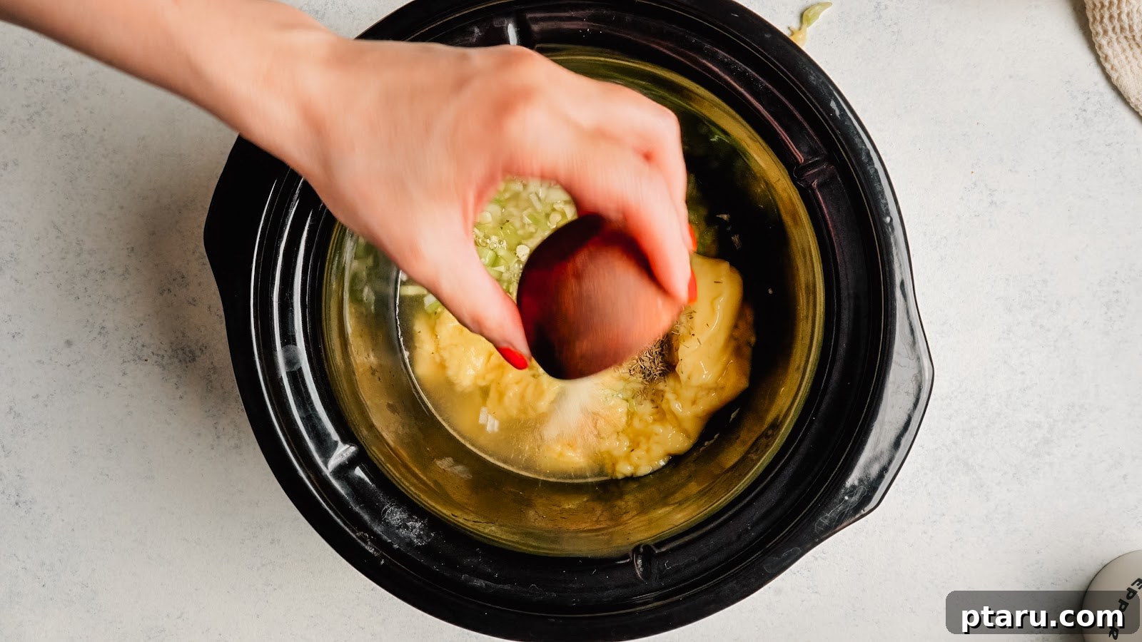 Slow Cooker Chicken Pot Pie with Drop Biscuits 5 Crock Pot Chicken Pot Pie recipe steps.