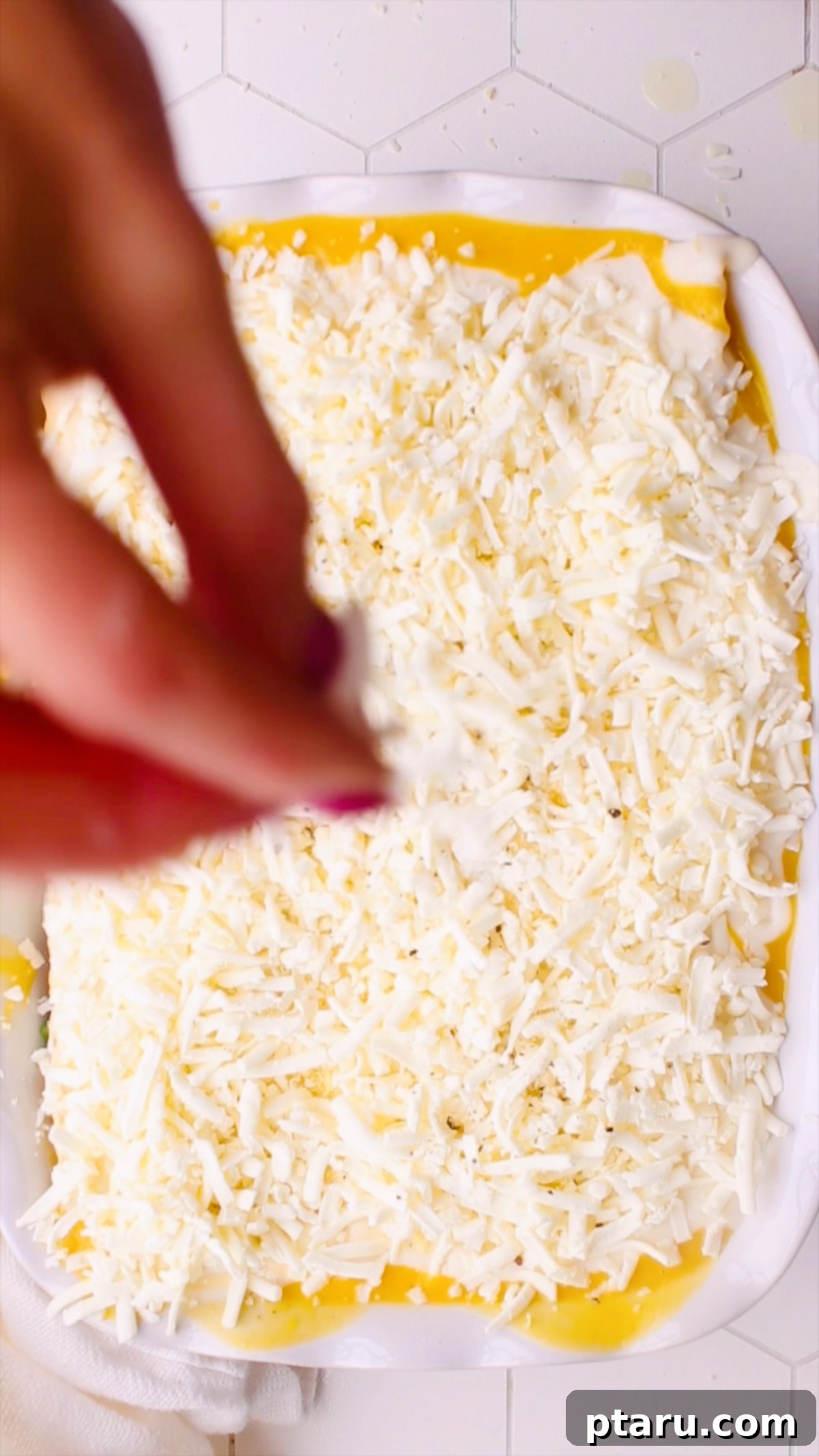 Butternut Squash Lasagna with Creamy Béchamel 15 Shredded mozzarella and Parmesan sprinkled over the béchamel.